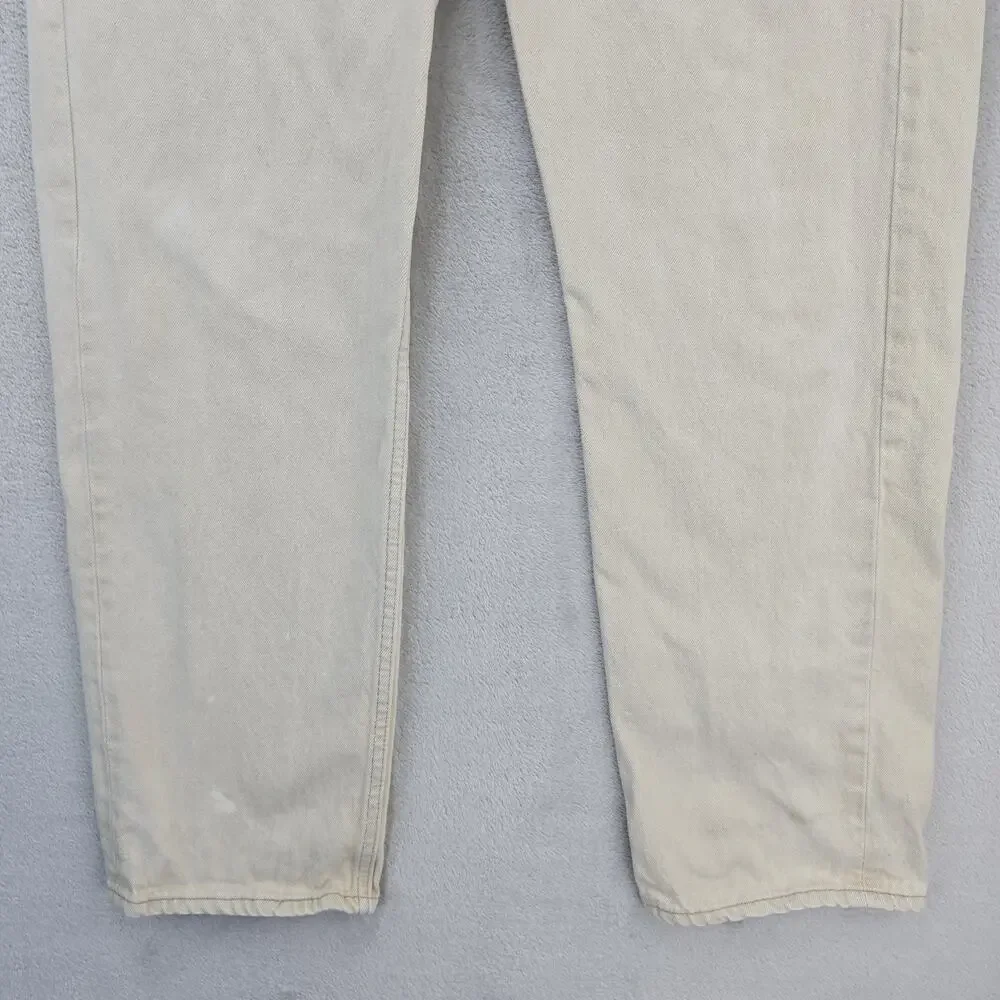 Vintage Levis 501 Jeans Mens Fits 34x29 Beige Off White USA Made 80s (Tag 36x30)